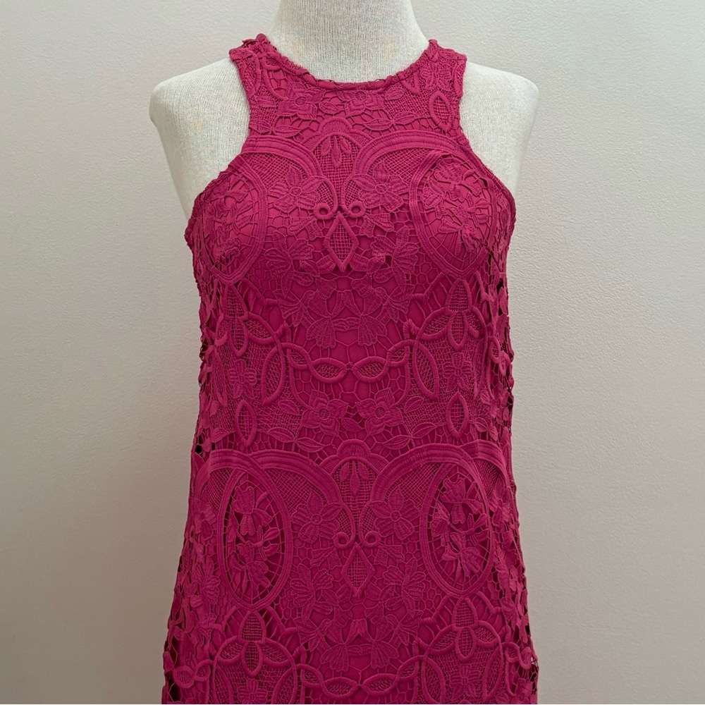 Lovers and Friends Caspian Lace Floral Shift Mini Dress in Fuchsia Size XSmall - Picture 13 of 16